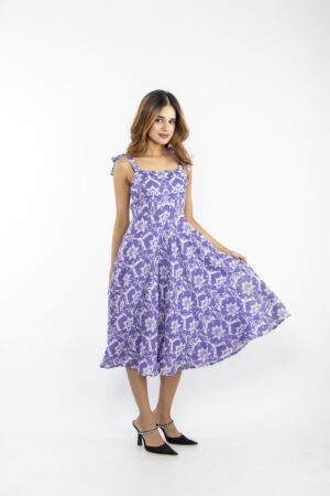 Lavender Floral A-line Dress